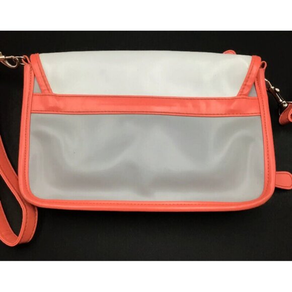 Hello Kitty Purse Gray Coral Pink Crossbody Shoulder Bag Zippered Pockets Sanrio - Picture 11 of 12